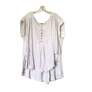 🌵Free People Aster Heritage Henley White Bohemian Blouse Size Small🌵